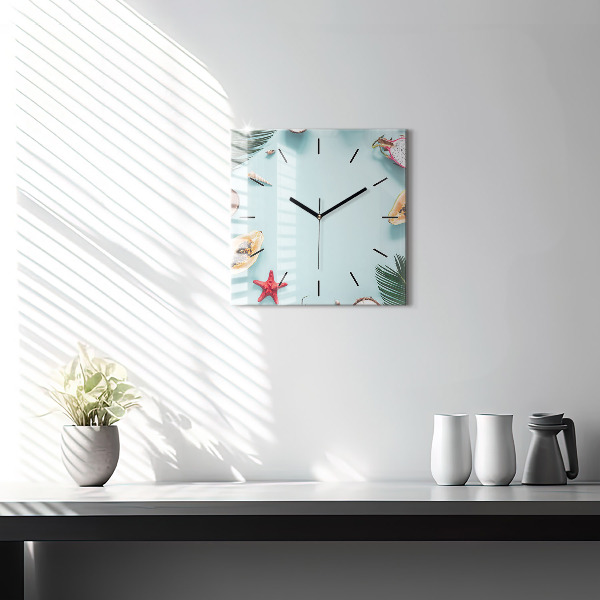 Square wall clock Summer composition
