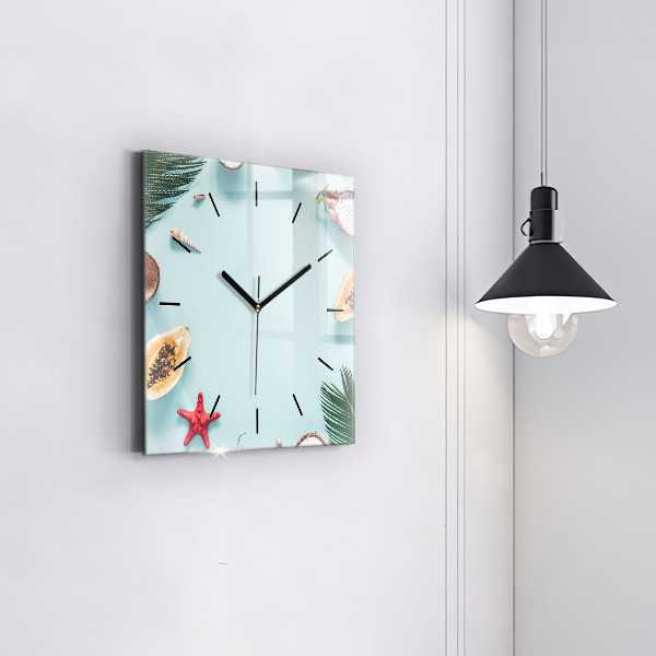 Square wall clock Summer composition