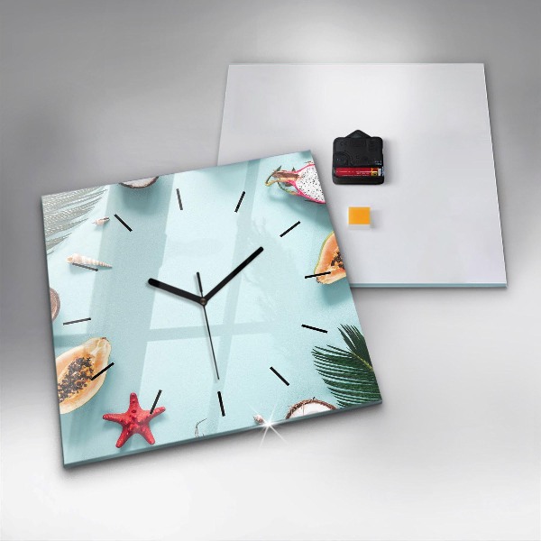 Square wall clock Summer composition