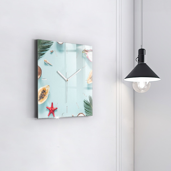 Square wall clock Summer composition