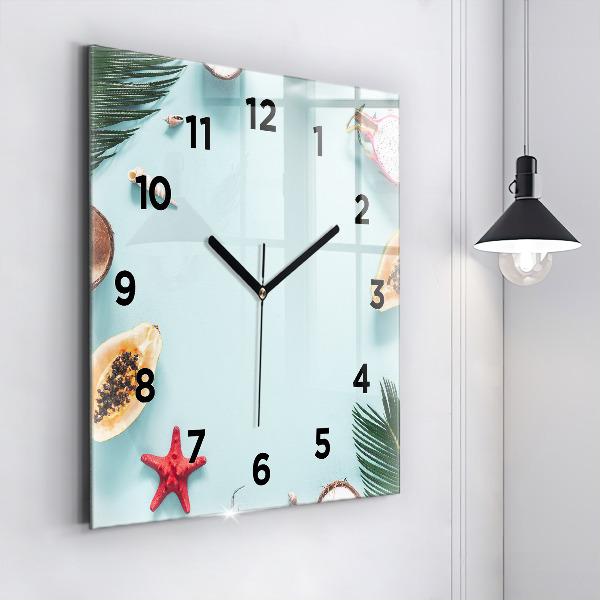 Square wall clock Summer composition