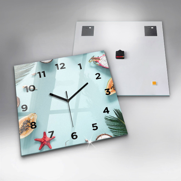 Square wall clock Summer composition