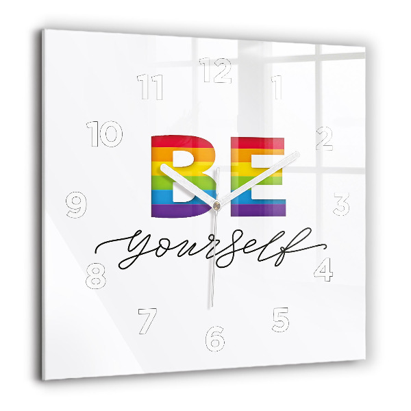 Square wall clock The inscription Be yourself