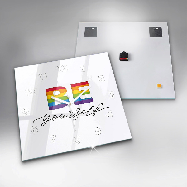 Square wall clock The inscription Be yourself