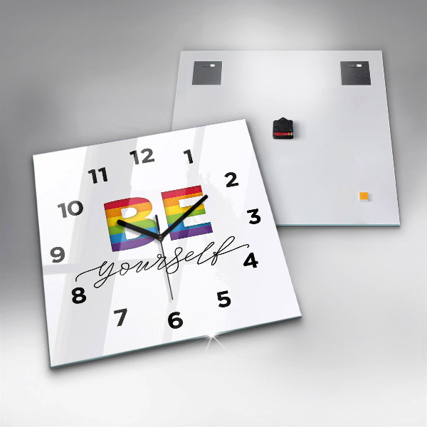 Square wall clock The inscription Be yourself