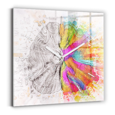 Square wall clock Abstraction brain