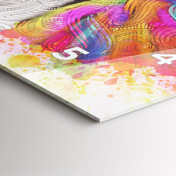 Square wall clock Abstraction brain