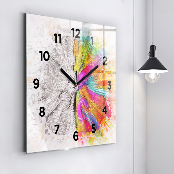 Square wall clock Abstraction brain