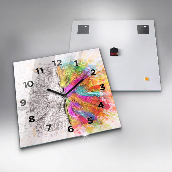 Square wall clock Abstraction brain