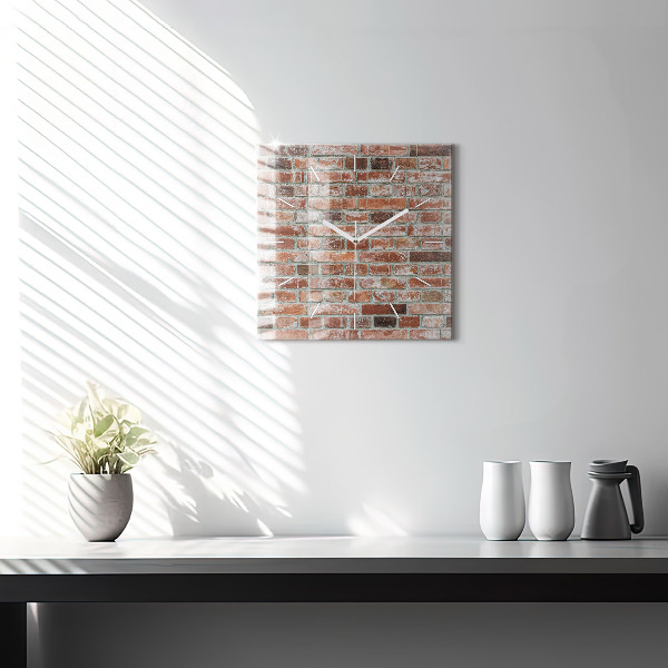 Square wall clock Brick wall