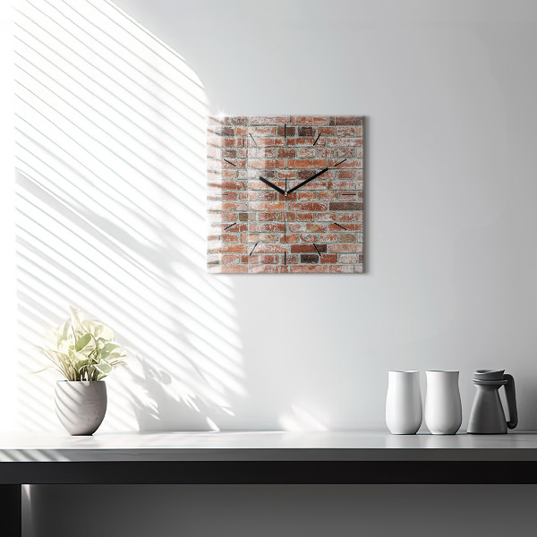 Square wall clock Brick wall