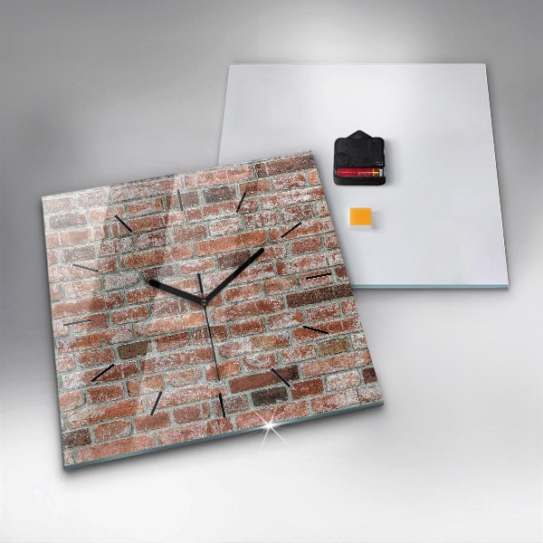 Square wall clock Brick wall