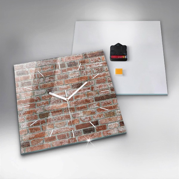 Square wall clock Brick wall