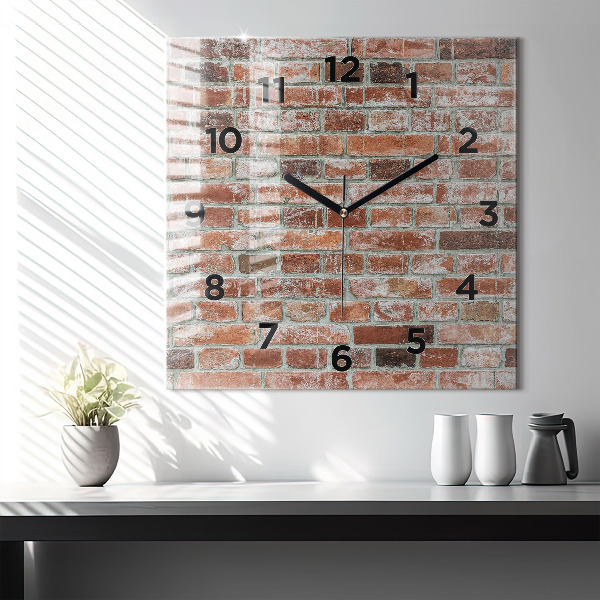 Square wall clock Brick wall