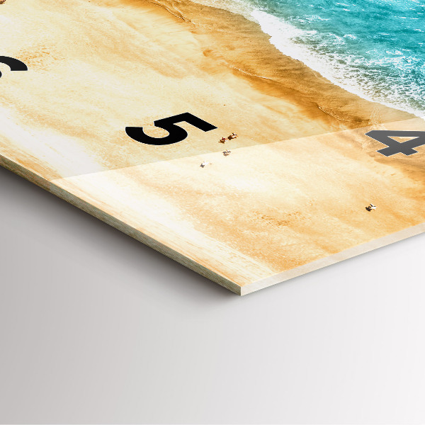 Square wall clock sea beach people