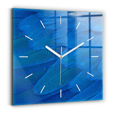 Square wall clock Bird feather