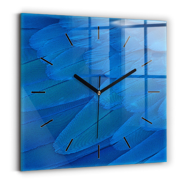 Square wall clock Bird feather
