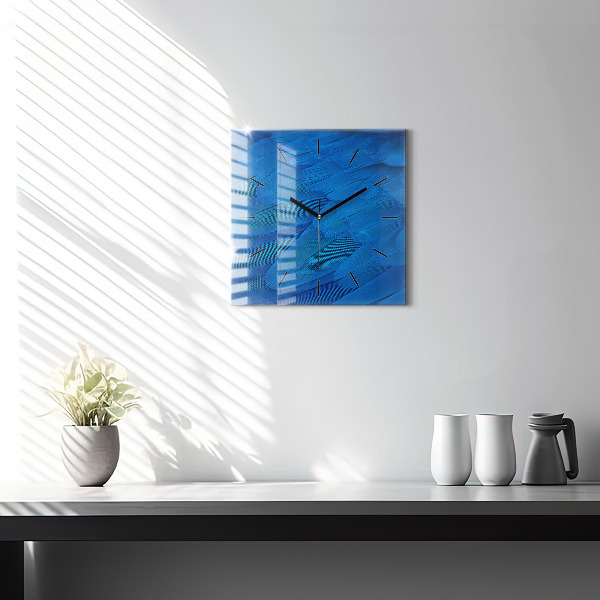 Square wall clock Bird feather