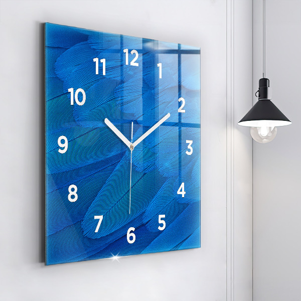 Square wall clock Bird feather
