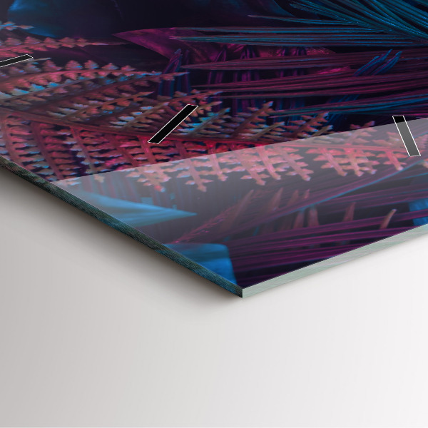 Square wall clock Exotic flowers