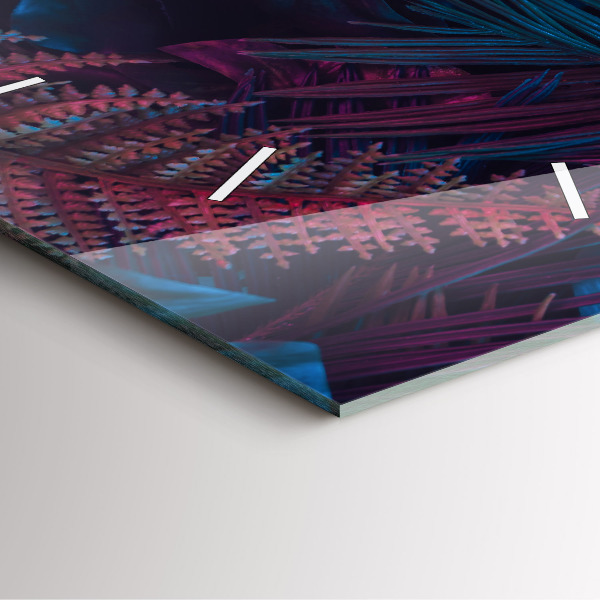 Square wall clock Exotic flowers