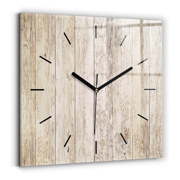 Square wall clock Wooden panels