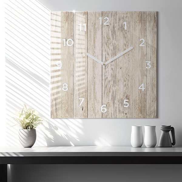 Square wall clock Wooden panels