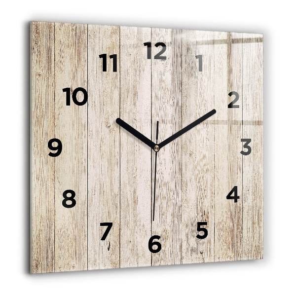 Square wall clock Wooden panels