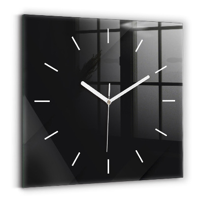 Square wall clock Dark wall pattern