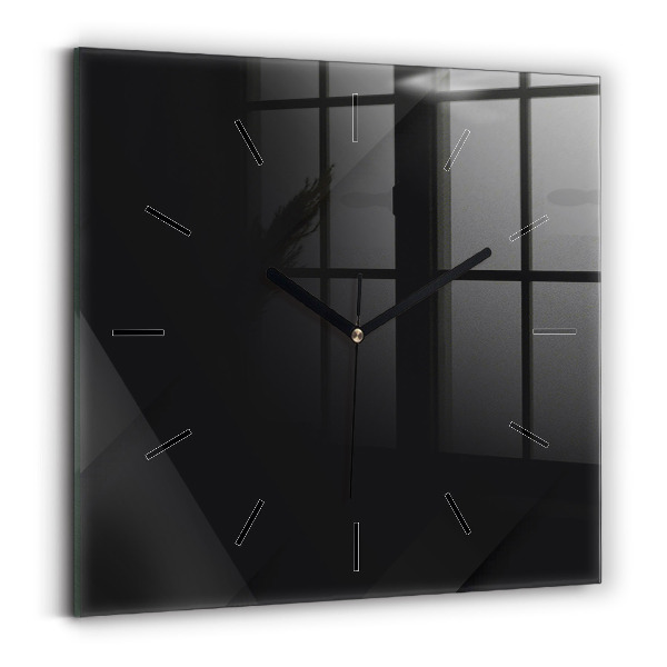Square wall clock Dark wall pattern