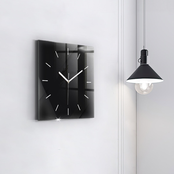 Square wall clock Dark wall pattern