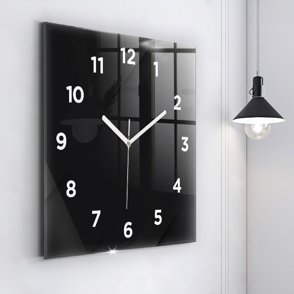 Square wall clock Dark wall pattern