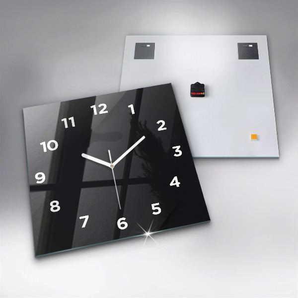 Square wall clock Dark wall pattern