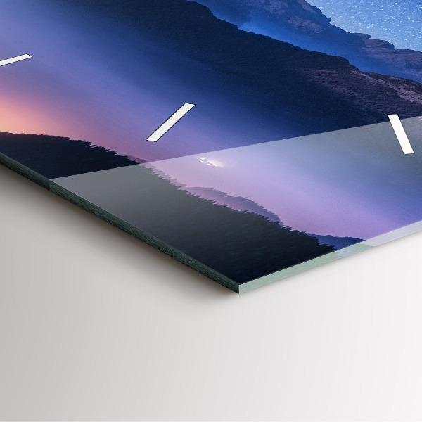 Square wall clock Milky Way and Mountains