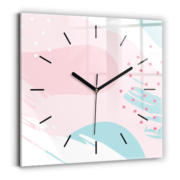 Square wall clock Pastel abstraction