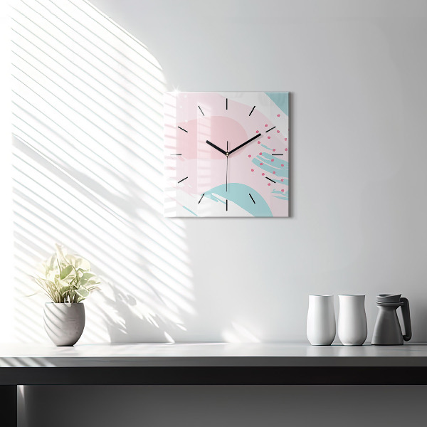 Square wall clock Pastel abstraction