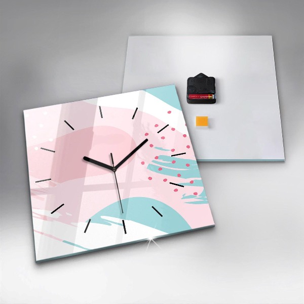 Square wall clock Pastel abstraction