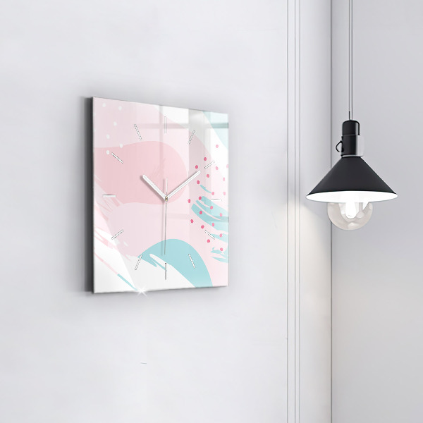 Square wall clock Pastel abstraction