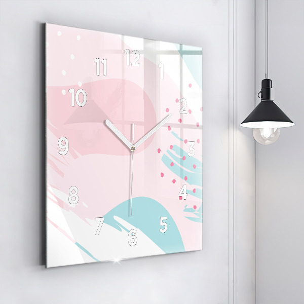 Square wall clock Pastel abstraction