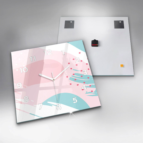 Square wall clock Pastel abstraction