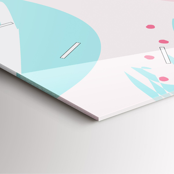 Square wall clock Pastel abstraction