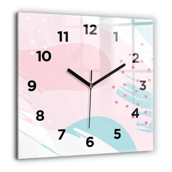 Square wall clock Pastel abstraction