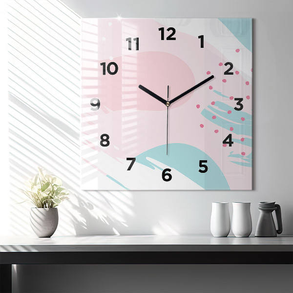Square wall clock Pastel abstraction