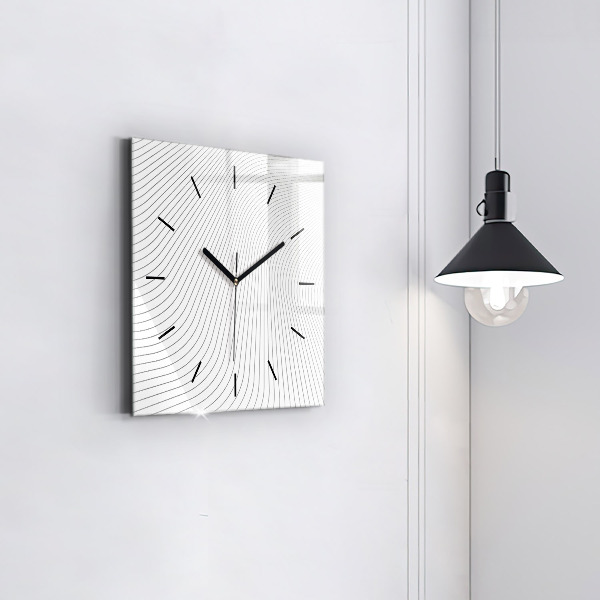 Square wall clock Abstraction lines