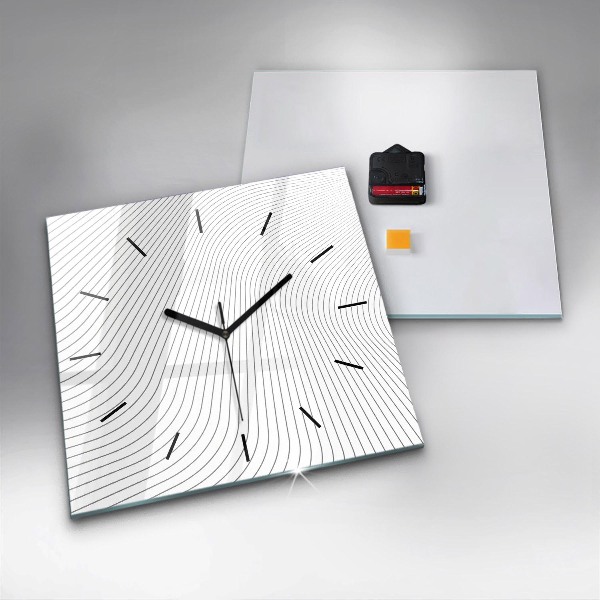 Square wall clock Abstraction lines