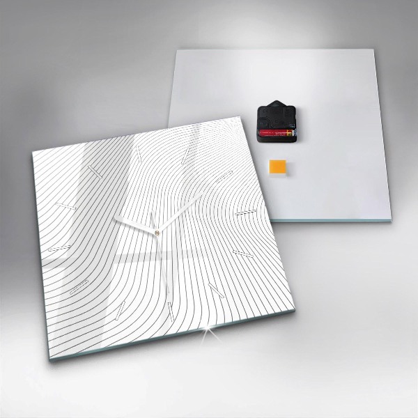 Square wall clock Abstraction lines