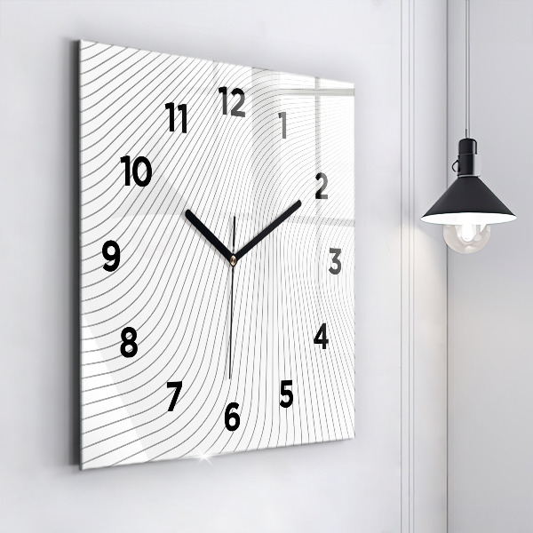 Square wall clock Abstraction lines