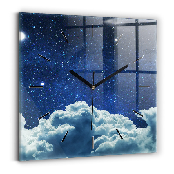 Square wall clock Night sky