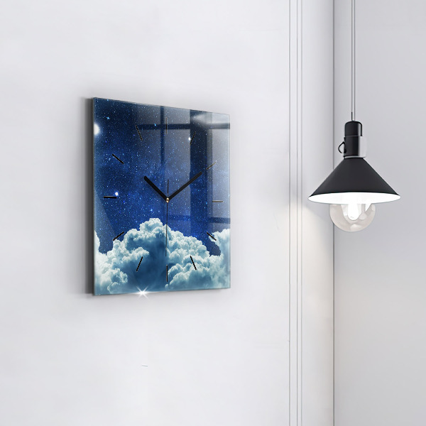 Square wall clock Night sky