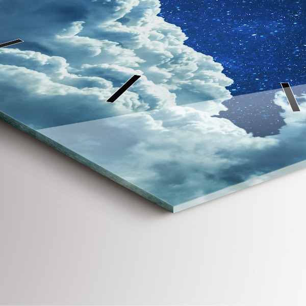 Square wall clock Night sky